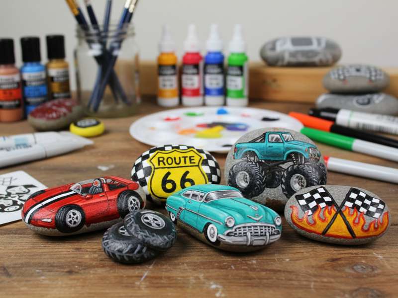 Car-Themed Rocks