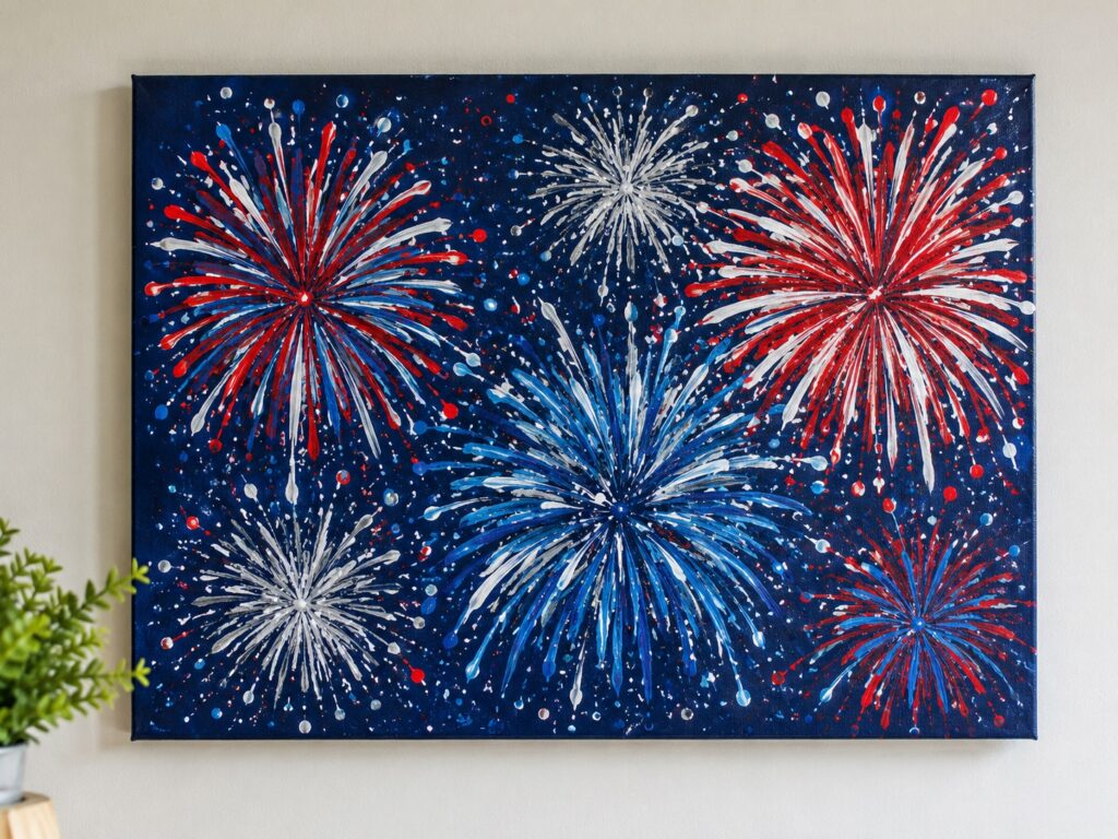 Colorful Firework Wall Art ultra realistic