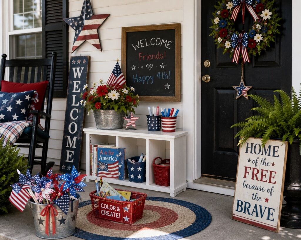 Create a Kid-Friendly Patriotic Welcome Cornervery real