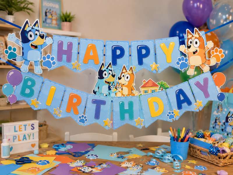 DIY Bluey Character Banner