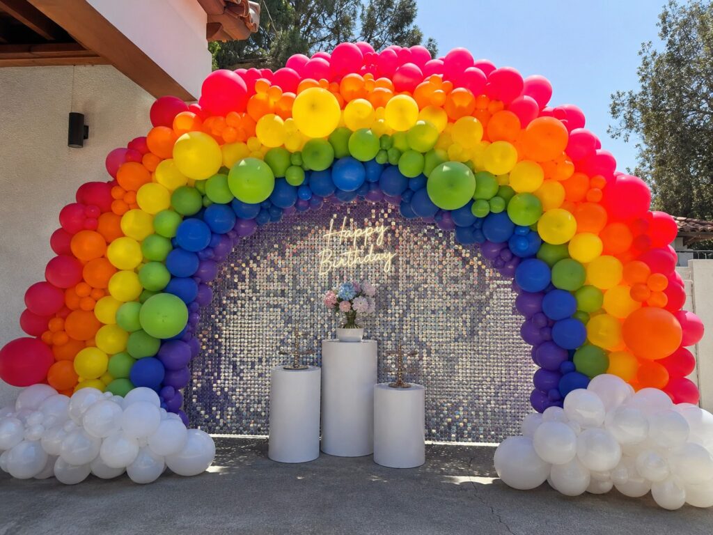 Giant Rainbow Balloon Arch