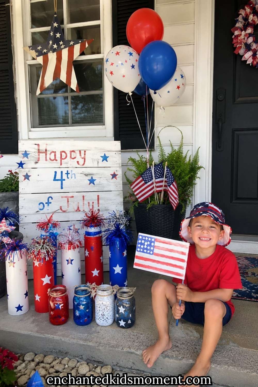 How to Create Budget-Friendly 4th of July Porch Décor Kids Will Love
