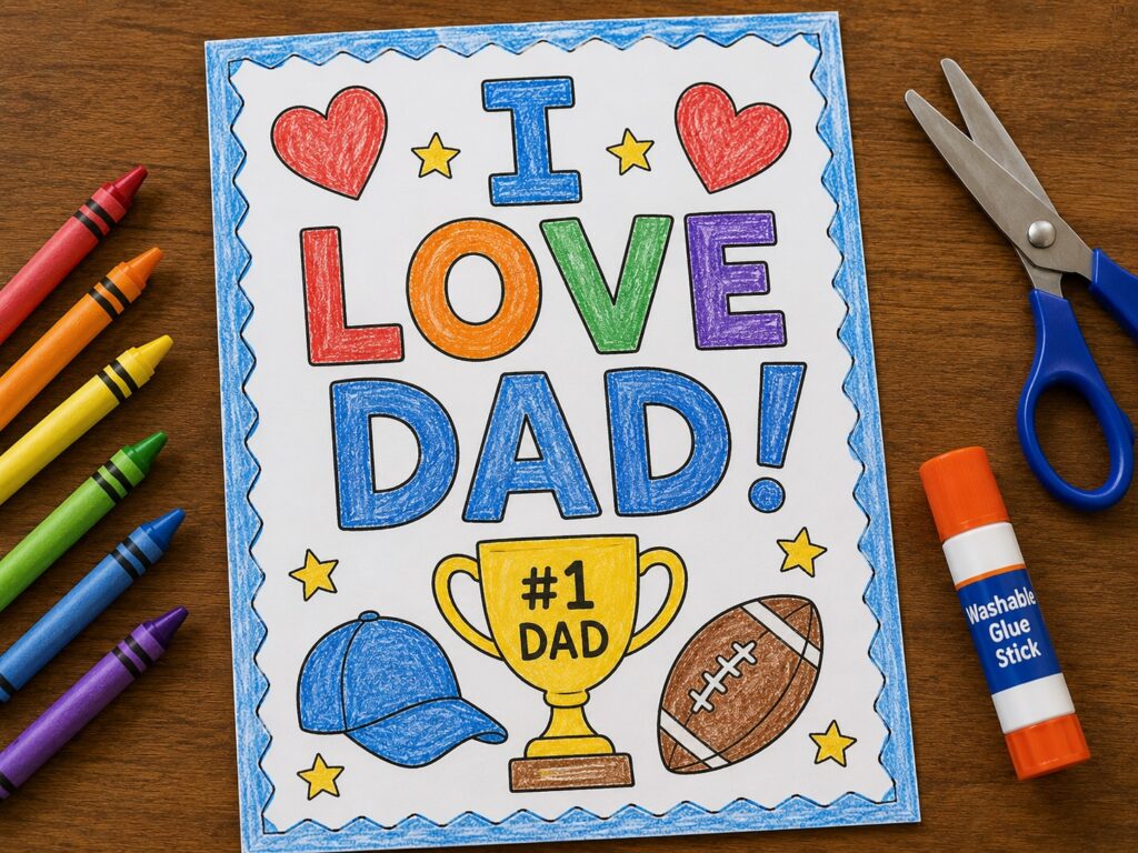 “I Love Dad” Coloring Craft