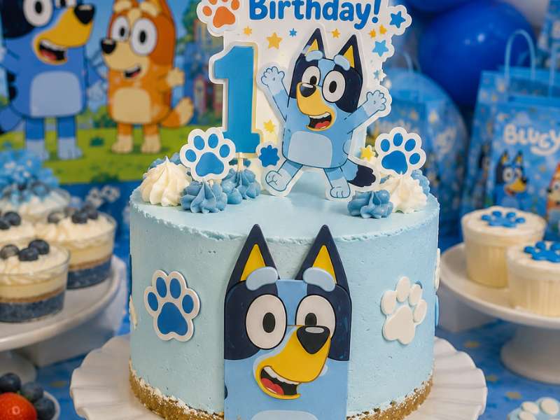 No-Bake Bluey Smash Cake for the Birthday Toddler