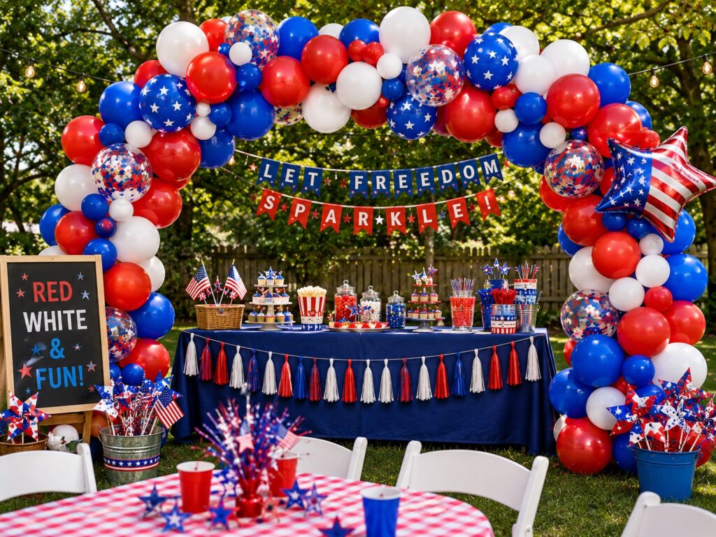 Patriotic Balloon Arch