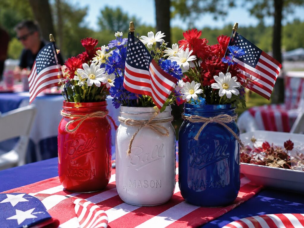 Patriotic Mason Jars