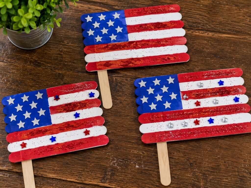 Popsicle Stick American Flags