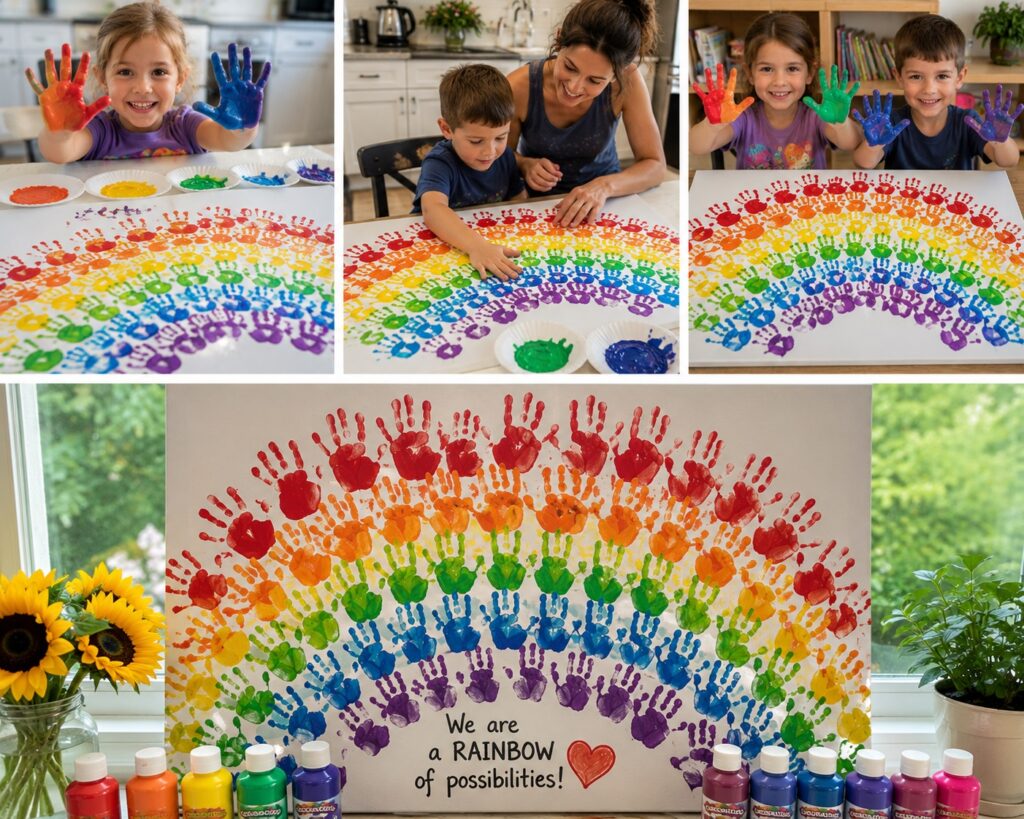 Rainbow handprint craft