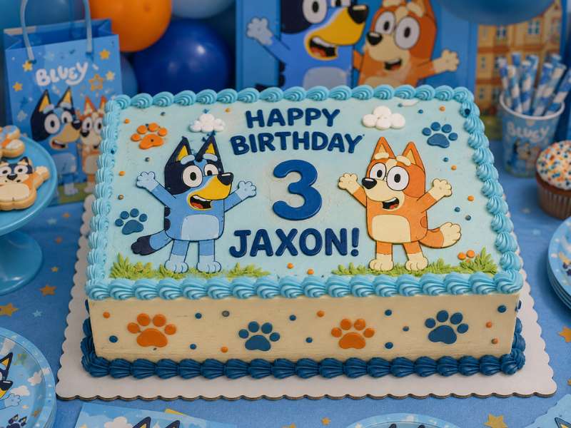 Simple Bluey Buttercream Sheet Cake