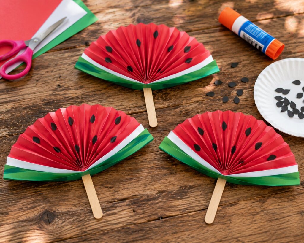 Watermelon Paper Fans