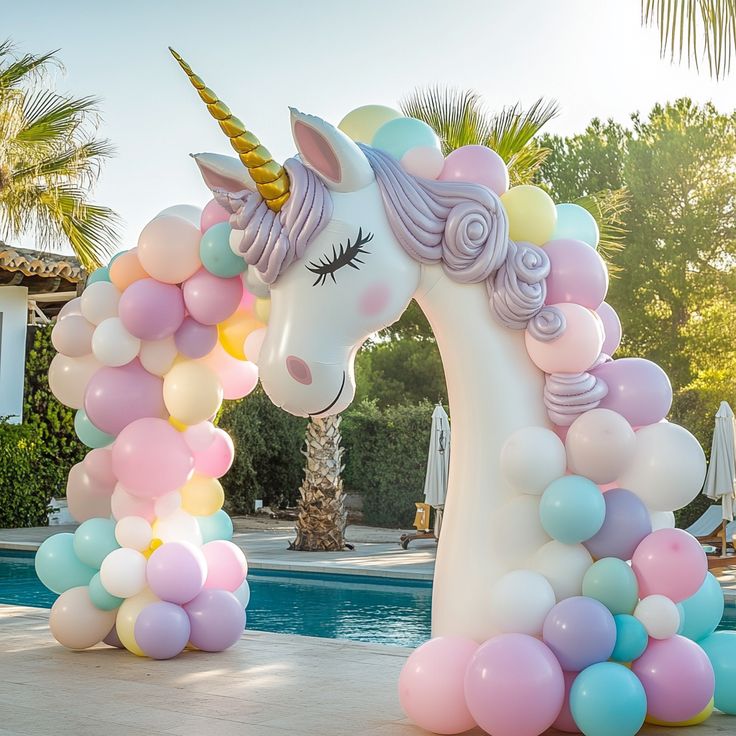 unicorn balloon arch