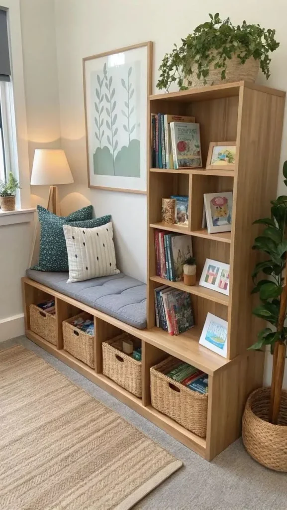 Reading Nook With Built-In Shelves