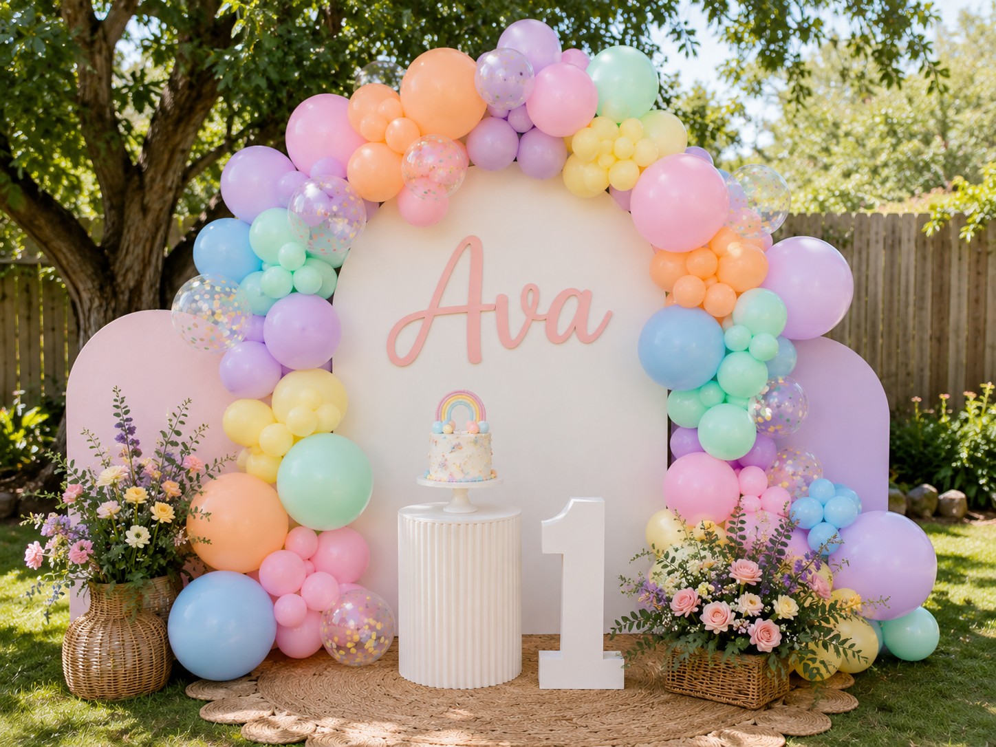 Birthday party backdrop