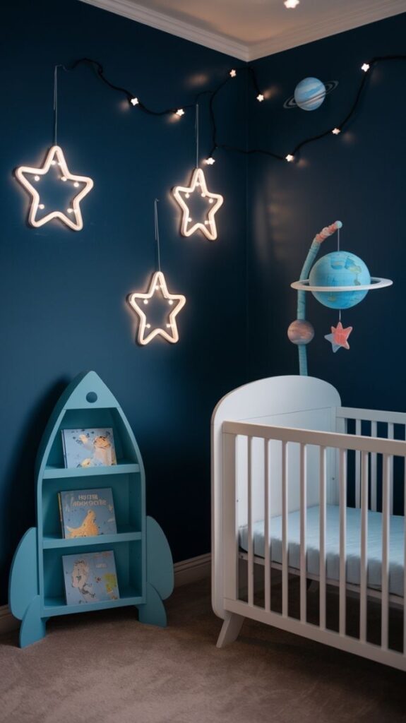 Blue and Silver Galaxy Nursery