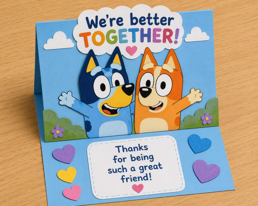 Bluey Friendship Card Craft