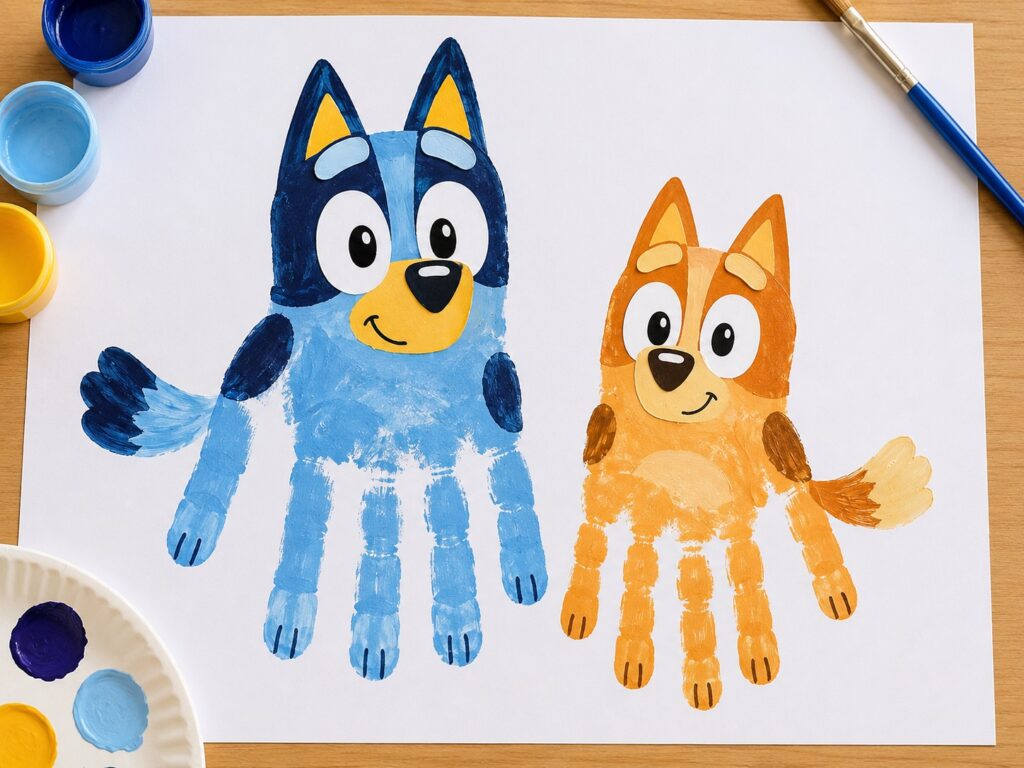 3. Bluey Handprint Art
