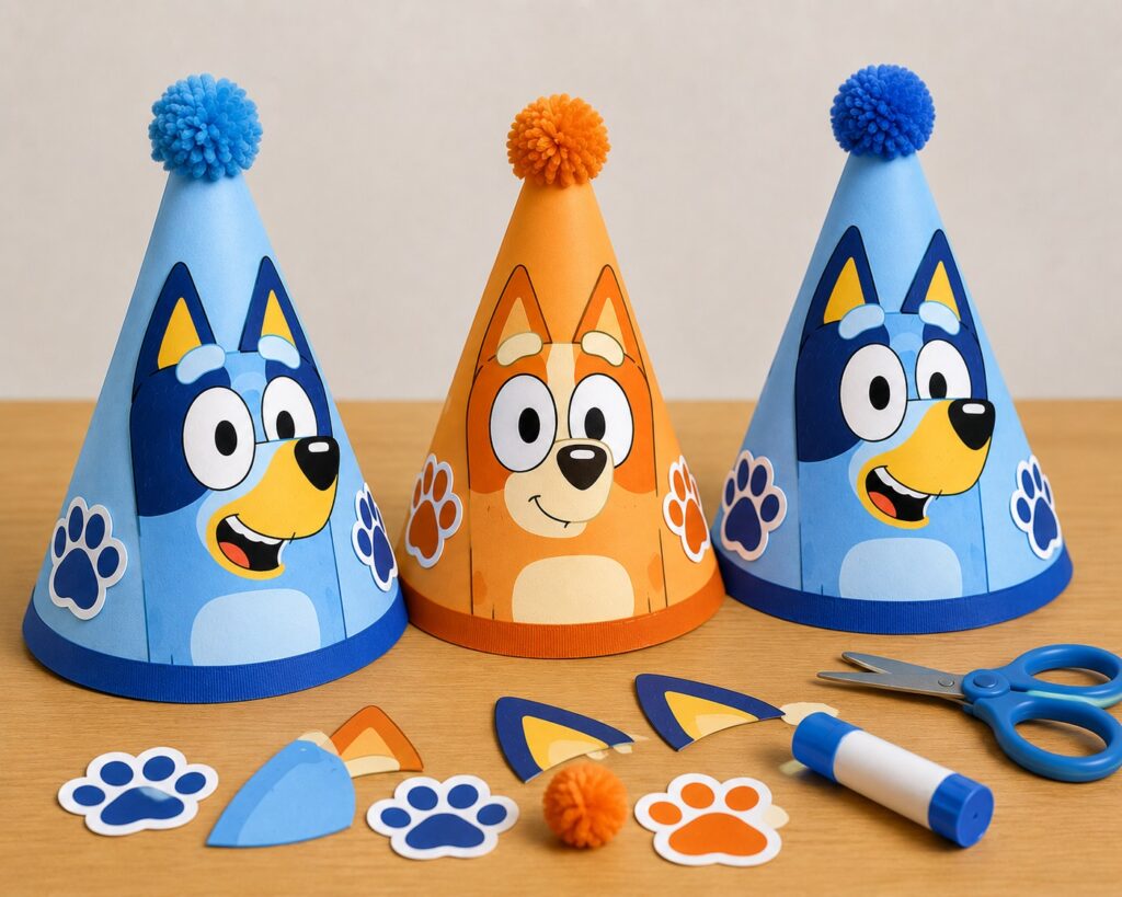 Bluey Party Hat Craft
