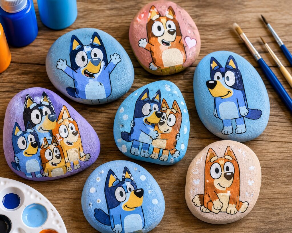  Bluey Rock Painting