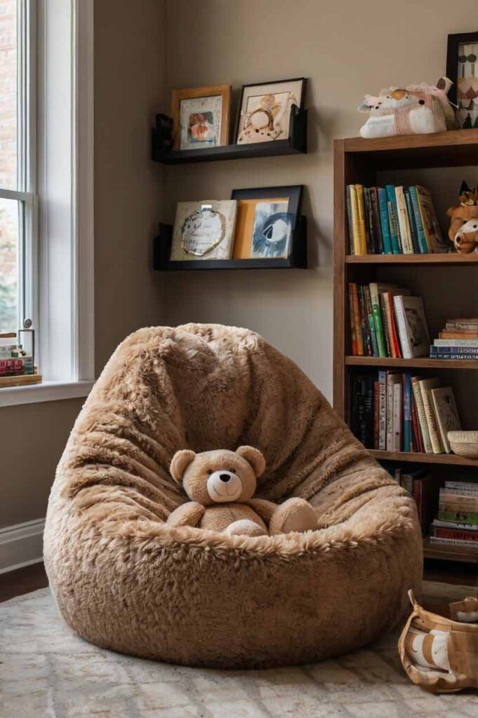 Comfortable Seating bean bags reading nook for kids