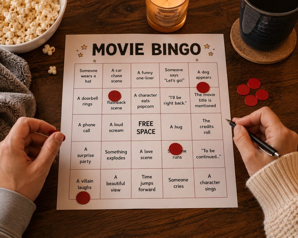 Create a Movie Bingo Game. no much pictures