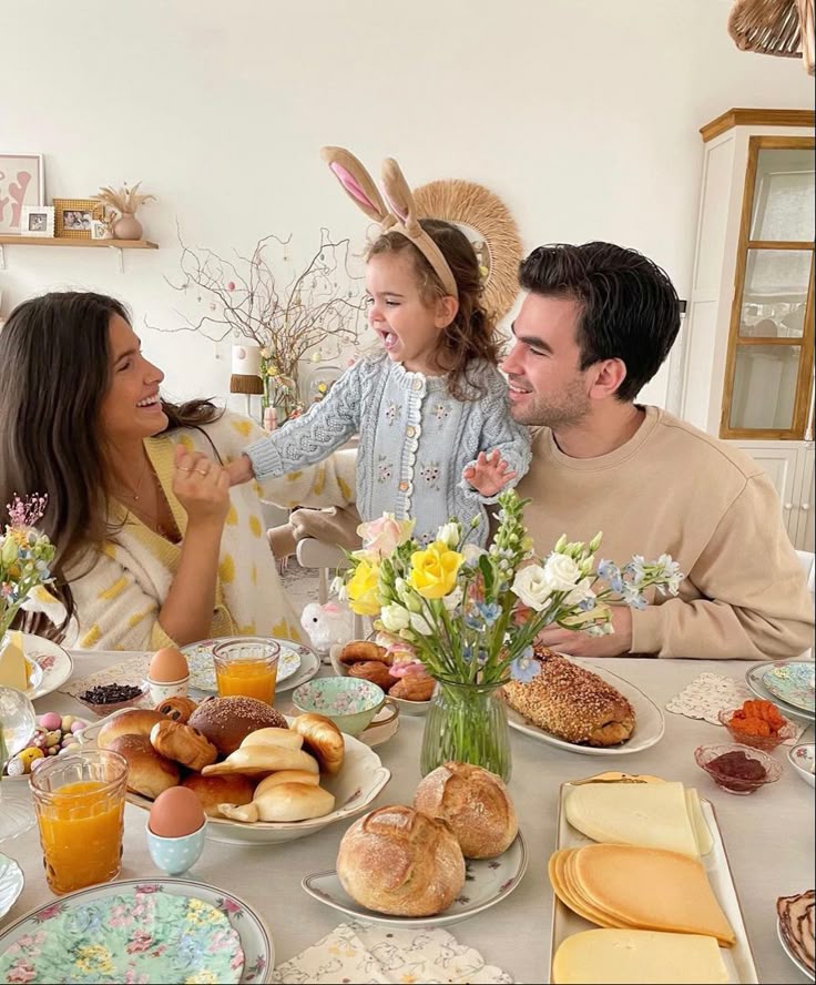 A family at the breakfast table