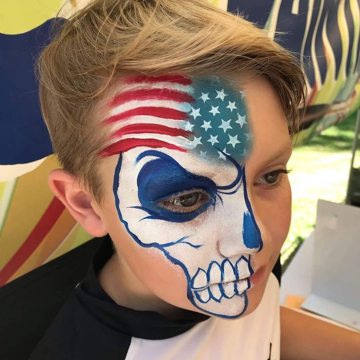 Full Patriotic Face Art