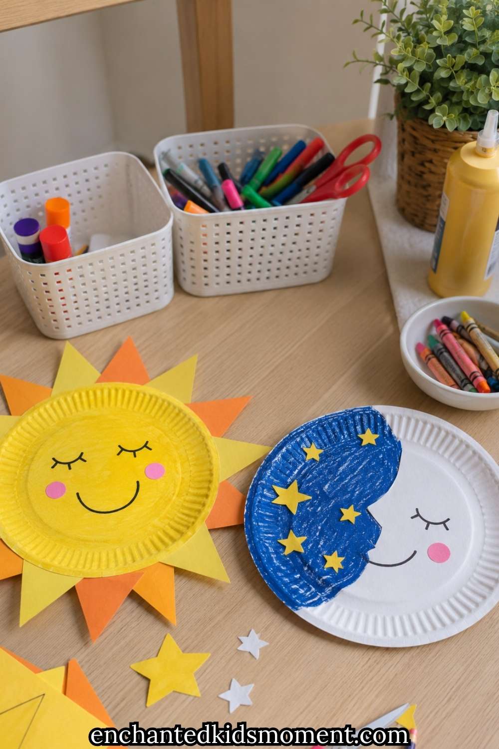 Fun and Easy Paper Plate Sun and Moon Crafts Kids Can Make Using Everyday Supplies