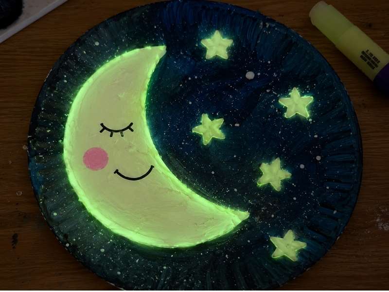 Glow-in-the-Dark Moon Craft, not too perfect