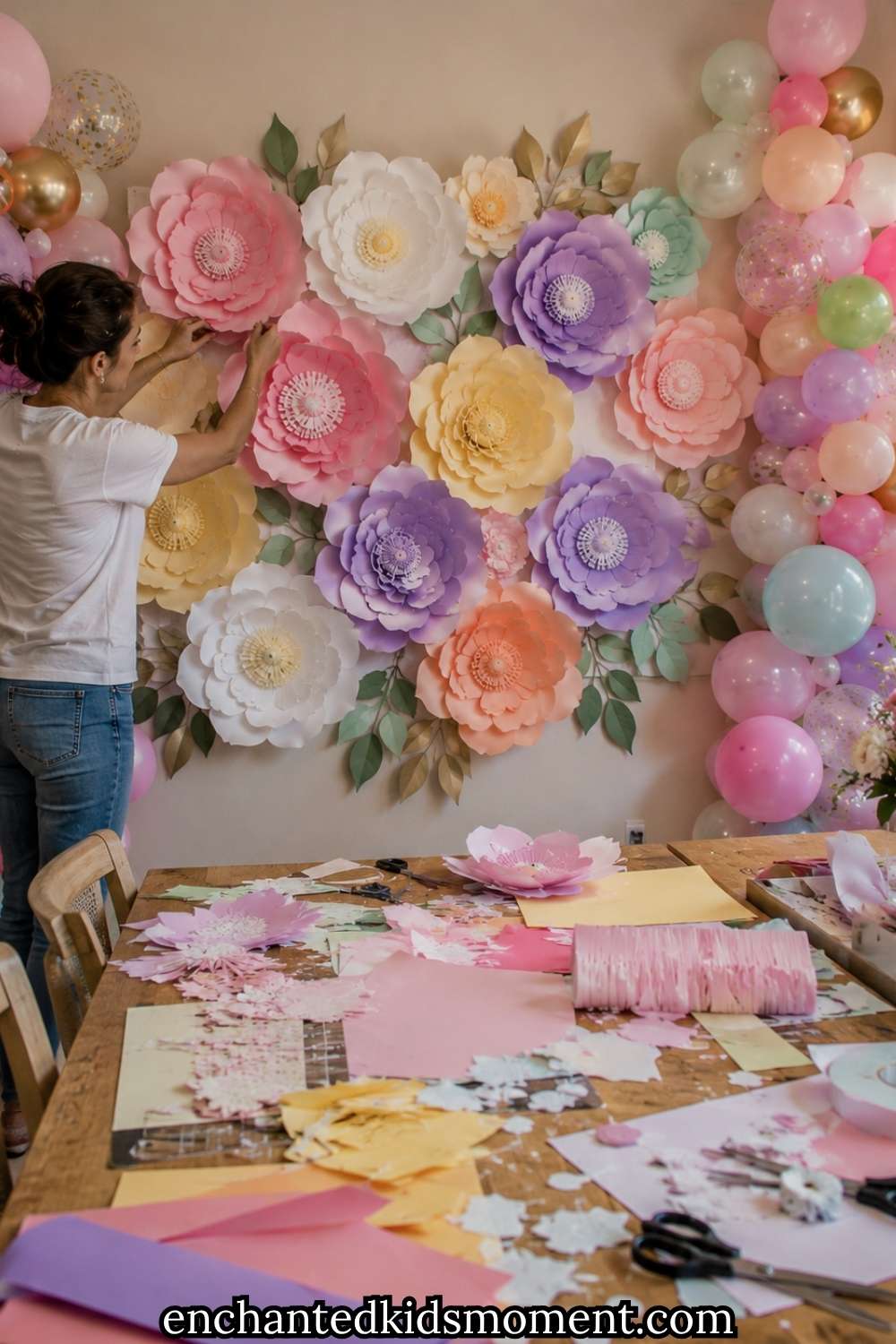 How to Make a Gorgeous DIY Paper Flower Backdrop for a Kids’ Party in Under an Hou.jpg