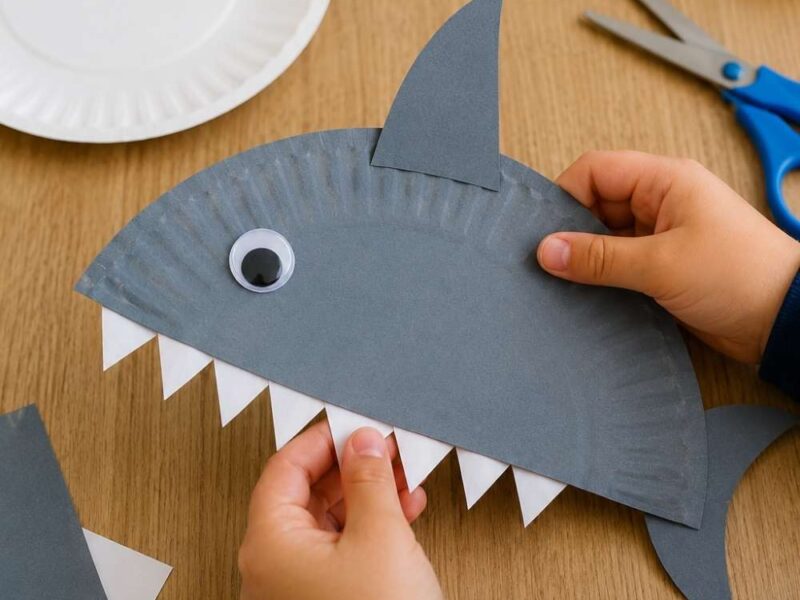 How to Make an Easy Paper Plate Shark Craft for Preschoolers (Step-by-Step)
