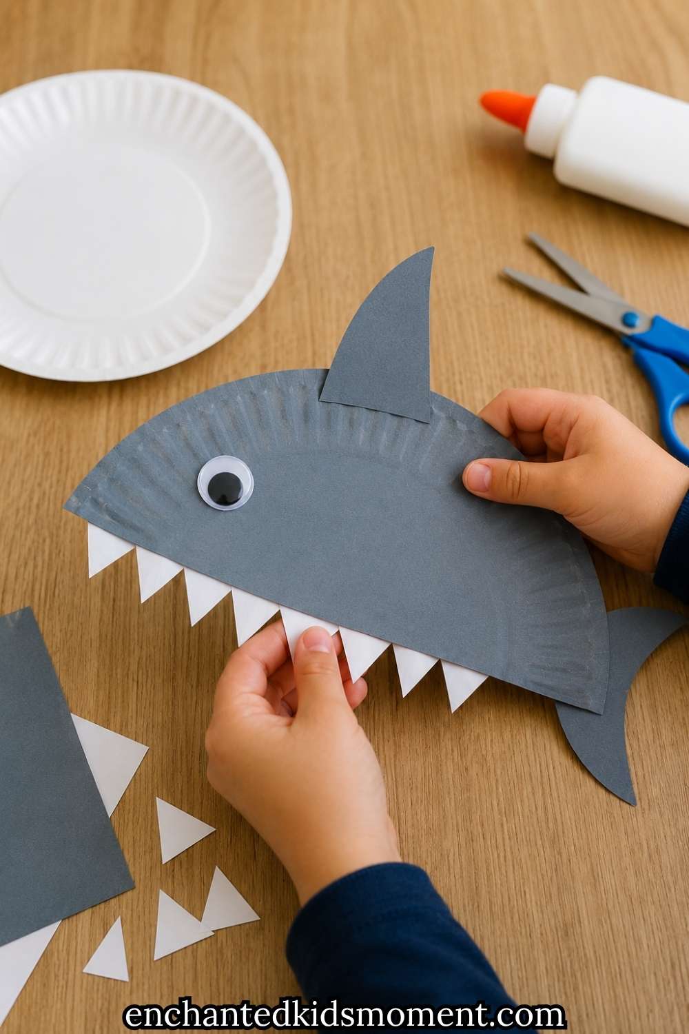 How to Make an Easy Paper Plate Shark Craft for Preschoolers (Step-by-Step)