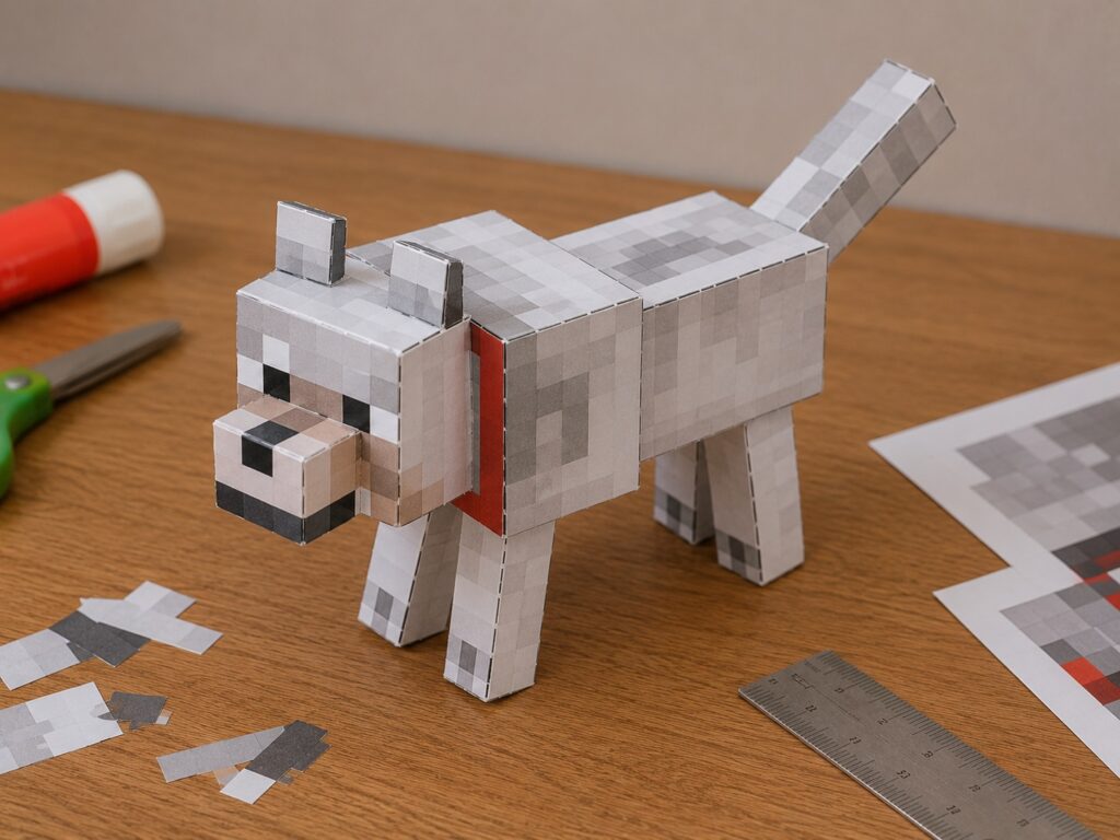 Minecraft Wolf Paper Craft