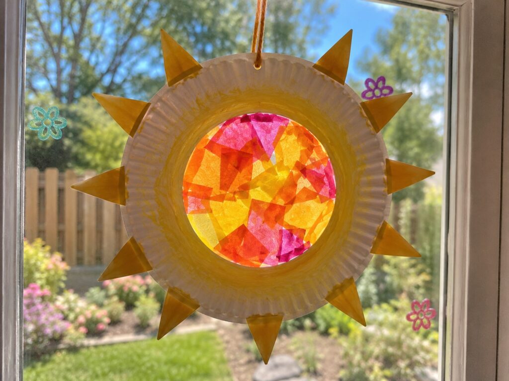 Paper Plate Sun Catcher Craft
