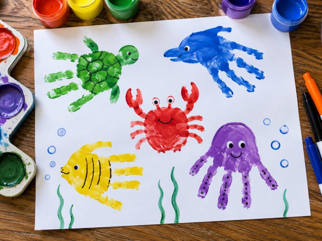 Ocean Animal Handprints
