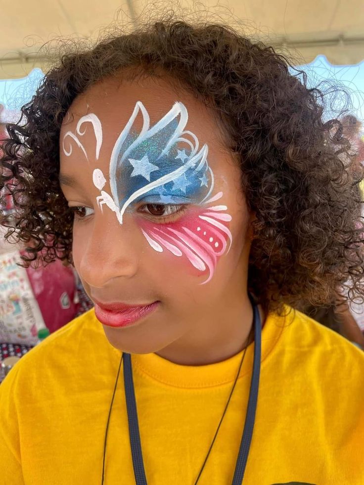Patriotic Fairy Face Paint 4th of July face painting ideas