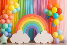  Rainbow Streamer Backdrop