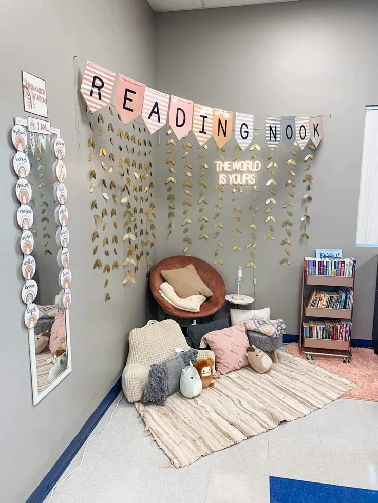 Reading Nook With Inspirational Quotes