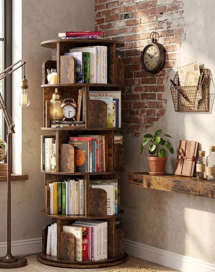 Reading Nook With Rotating Book Displays