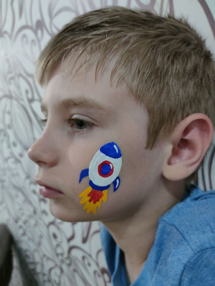 Rocket Ship Design 4th of July face painting ideas