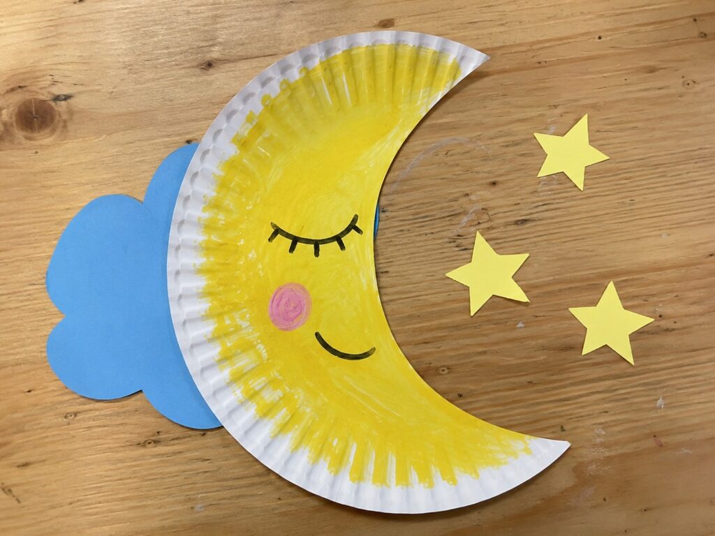 Sleeping Moon Paper Plate Craft