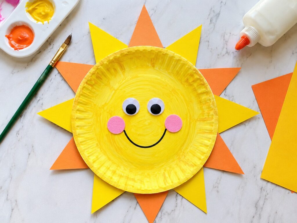 Smiling Paper Plate Sun Craft