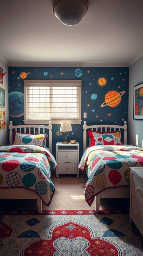 Space-Themed Shared Nursery