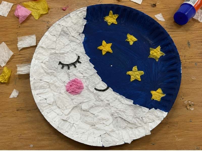 Tissue Paper Moon Craft