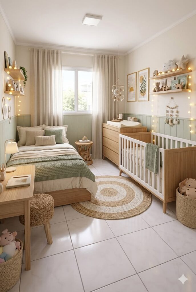 Twin Bed and Crib Combination