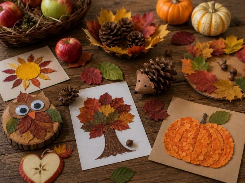 15 Creative Fall Crafts for Kids Using Leaves, Apples, and Pumpkins