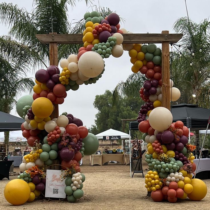  Autumn Rainbow Balloon Backdrop