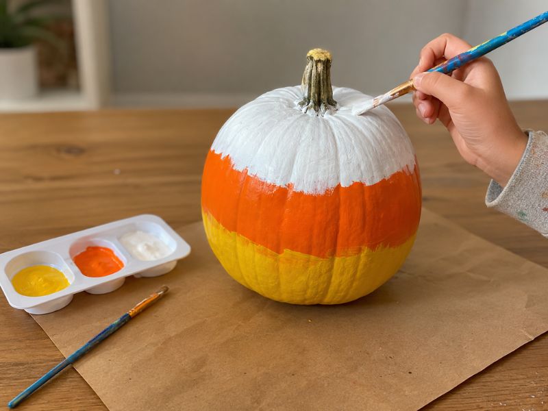 Candy Corn Halloween Pumpkin Painting Ideas