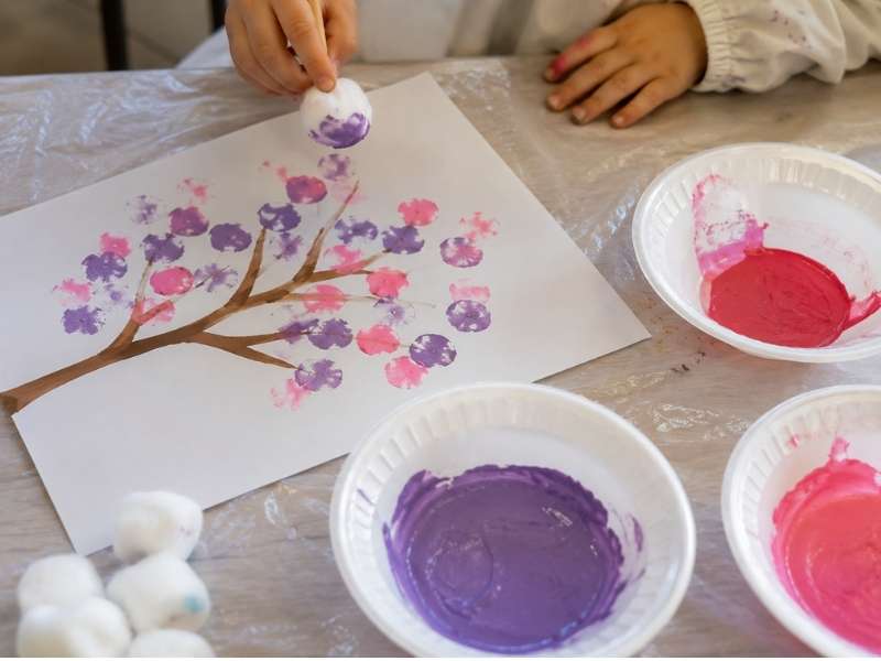 Cotton Ball Painting