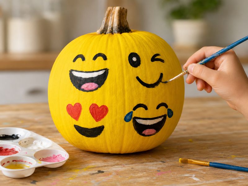 Emoji Halloween Pumpkin Painting Ideas Kids Can Make