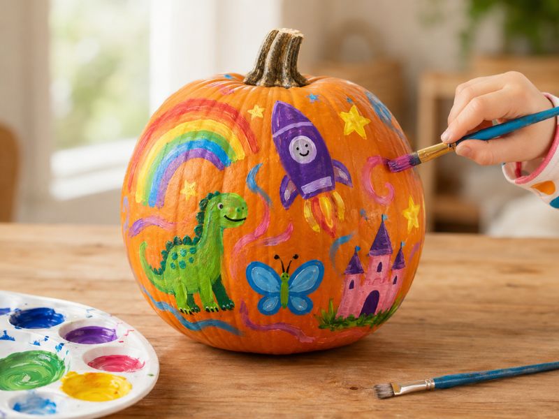 Halloween Pumpkin Painting Ideas Kids Can Make Instead of Carving